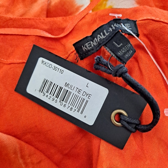 Kendall & Kylie Tie Dye colorful belted long maxi duster kimono - Picture 15 of 16